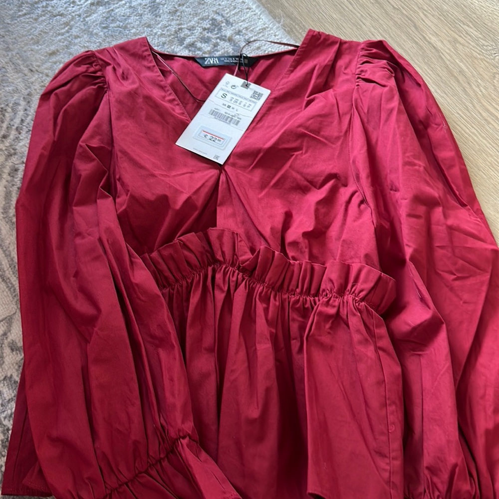 Zara red blouse